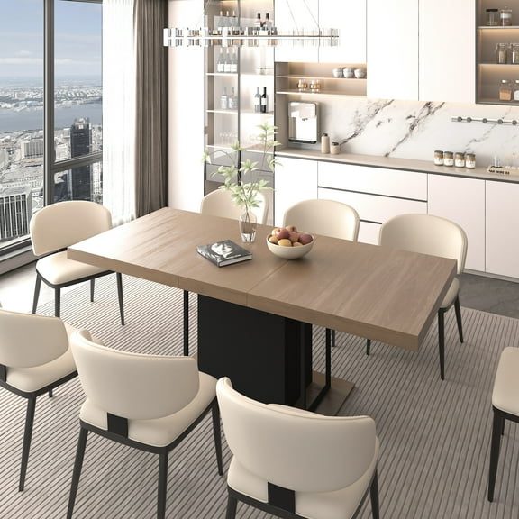 160 - 200 Cm Extendable Table With Aged Wood Characteristic, Black, Fits 6 10 People, Stable Dining Table, Cm, Accommodates Robust
