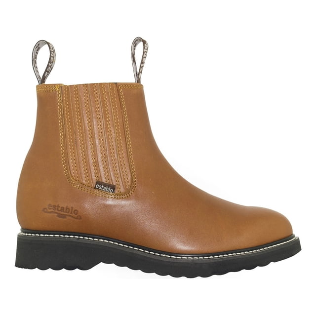 Bota Botín Establo 501 Piel Res Suela Goma Miel Pull Up Suela Negra