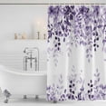 thumbnail image 2 of Purple Shower Curtain Set - Extra Long 72" x 96" Washable Bathtub Curtain with 12 Hooks, Eucalyptus Leaves Waterproof Fabric Stall Shower Curtains for Bathroom/Bathtub Décor, 2 of 6