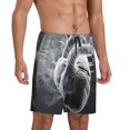 thumbnail image 6 of Mens Pajama Shorts, Heart Illustration Sleep Shorts Men Pajama Bottoms Lounge PJ Shorts with Pockets, 6 of 6