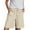 Khaki, variant on Women's Cotton Linen Elastic Waist Shorts with Drawstring and Side Pockets, Casual Solid Color Mid-Length Summer Shorts for Daily Wear, Lounge, and Outdoor Activities Black L