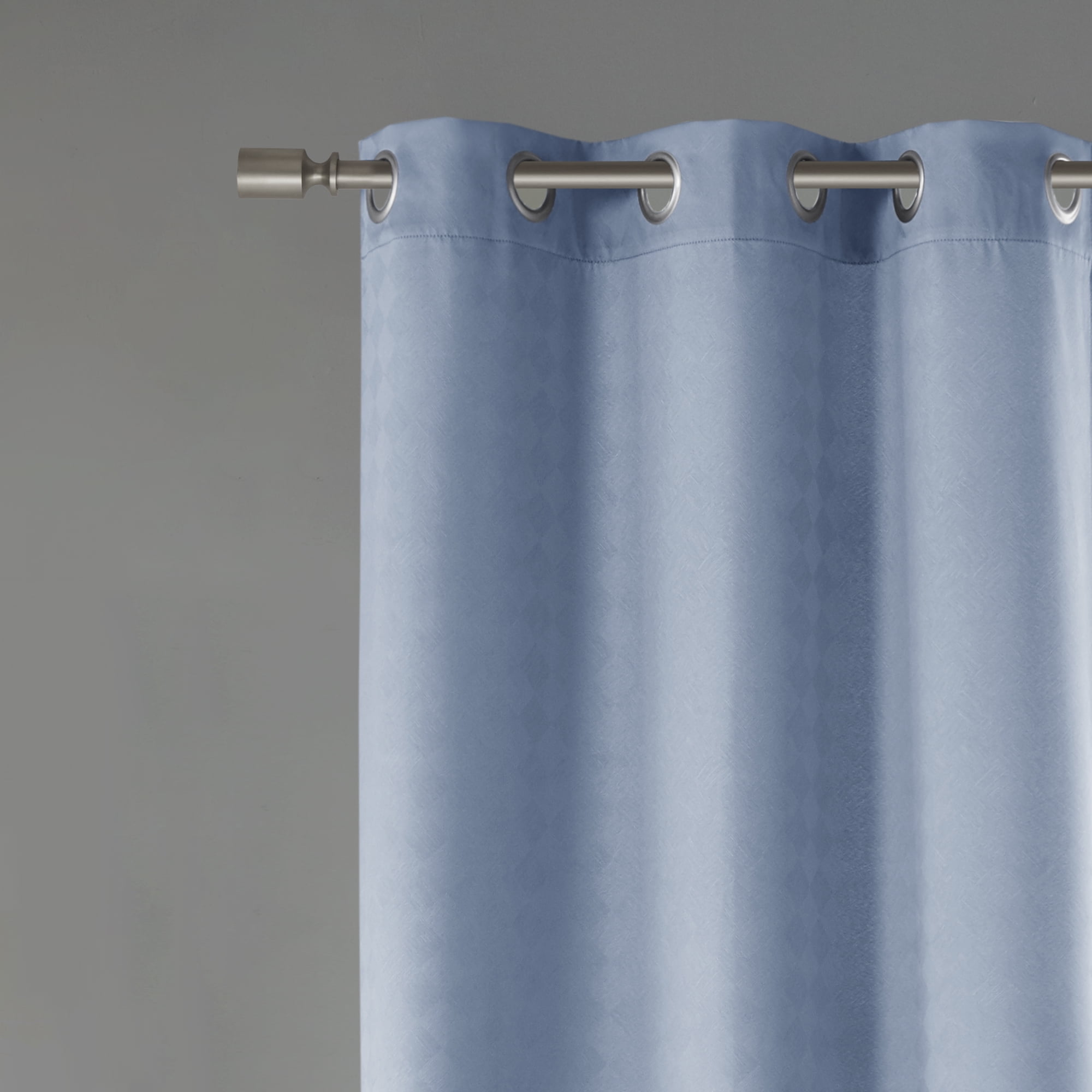 Beautyrest Lawson Grommet Top Blackout Window Curtain Pair Blue, Set of 2, 37x84 inch