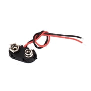 REGALWOVEN 10pcs Snap in 9V 9 Volt Battery Clip Connector Hard Shell I Type Black