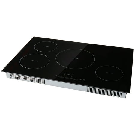 KFFKFF Electric Cooktop, 4 Burners, 30'' Induction Stove Top, Built-in Magnetic Cooktop 7500W, 9 Heat Settings, Multifunctional Burner with LED Touch Controls, Child Lock & Overheat Protection