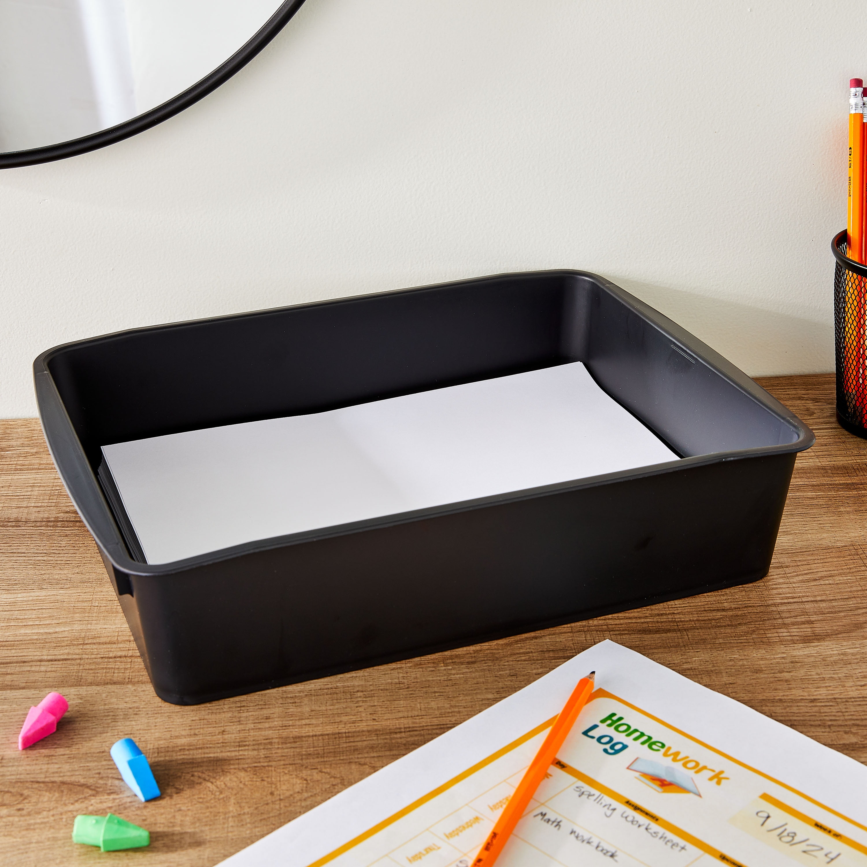 Pen+Gear Paper Tray, 13.15 x 10.25 x 2.95 in, Black, 7-Pack