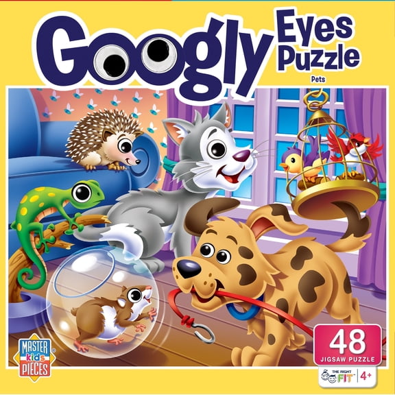 MasterPieces Pets Googly Eyes 48 Piece Jigsaw Puzzle for Youth - Fun Family Game 4  Years