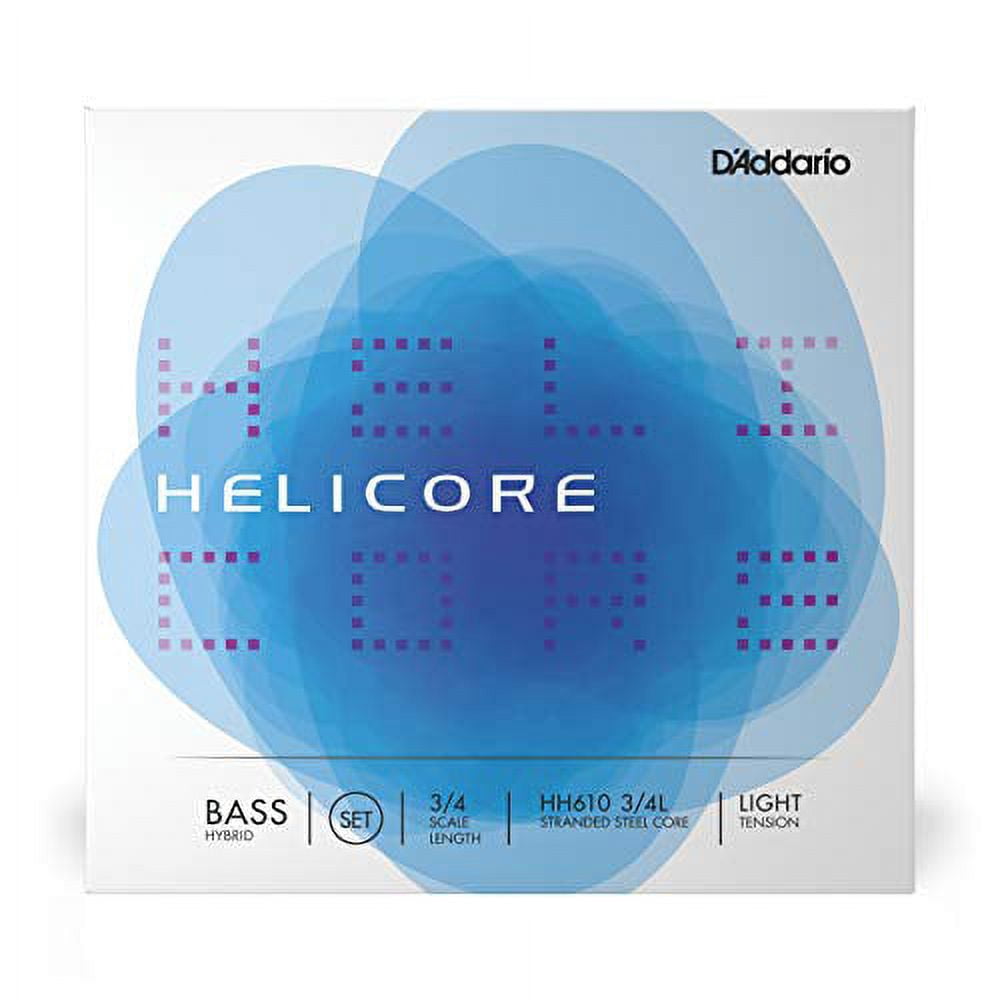 D'Addario Helicore Hybrid Bass String Set, 3/4 Scale, Light Tension