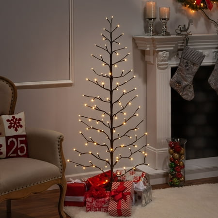 Gerson 5-Foot High Electric 2-D Tree with Warm White LED Lights and ...