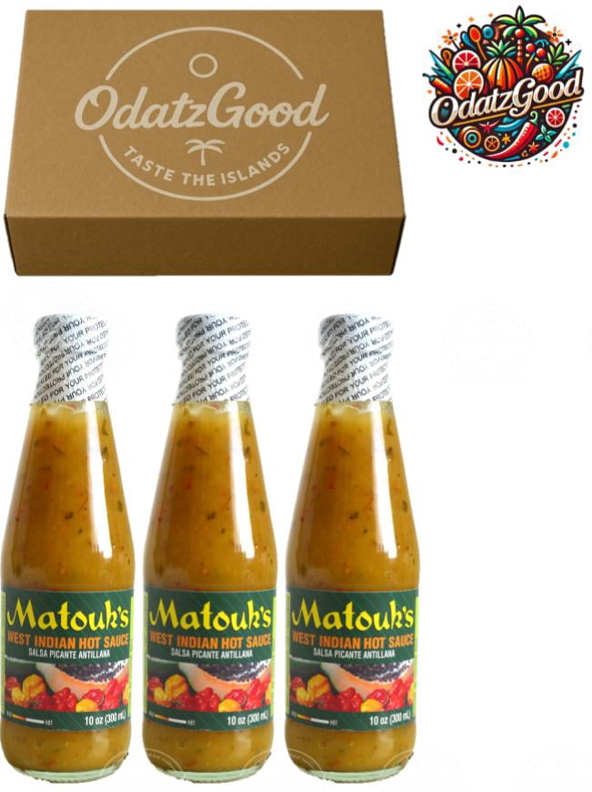 Matouk's West Indian Hot Sauce 10oz (300ml) 3-Pack – Product of Trinidad & Tobago – Curated & Packaged by ODatzGood