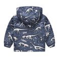 thumbnail image 3 of Gpaecead Kids Boys Girls Long Sleeve Dinosaur Hooded Zip Jackets Casual Outerwear Windbreaker Dark Blue, 3 of 8