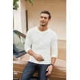 thumbnail image 2 of COOFANDY Men's Henley Shirts Long Sleeve Basic Waffle Pique Pullover T-Shirt with Pocket, 2 of 6