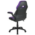 thumbnail image 6 of Flash Furniture X10 Gaming Chair, Racing Style Ergonomic Office Chair, Height Adjustable Swivel Computer Chair with Flip-Up Arms, Purple/Black LeatherSoft, 6 of 13