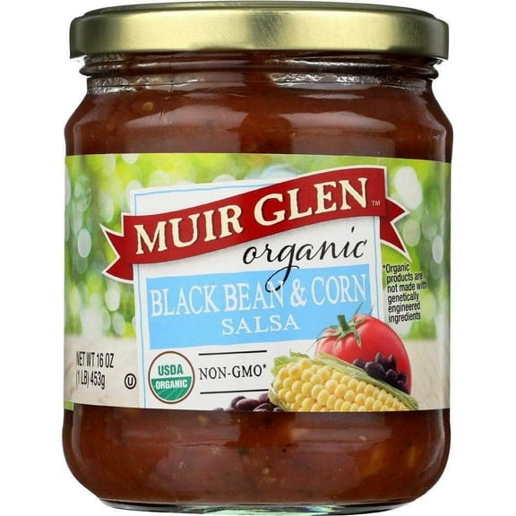 Muir Glen Organic Salsa Black Bean and Corn 16 fl oz Pack of 3