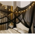 thumbnail image 5 of Bed Canopy,Canopy Bed Curtains Bed Drapes for Full Queen King Size Bed,Mosquito Net Bed Curtains for Patio Indoor Outdoor Net,Black Bed Canopy Curtains for Gothic,Halloween Decoration, 5 of 7