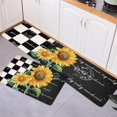 thumbnail image 3 of Watercolor Rustic Sunflowers Kitchen Floor Mats, Retro Blossom Floral 2 PCS Anti Fatigue Area Runner Rugs Set Black White Check Non-Slip Bathroom Comfort Standing Mat Home Decor, 3 of 6