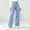 Light Blue, variant on IUYRTFE Women High Waisted Wide Leg Denim Jeans Loose Fit Casual Straight Long Pants with Pockets for Daily Wear