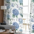 thumbnail image 4 of Blue Spring Floral Semi Sheer Curtains 84 Inch Length 2 Panels Set, Watercolor Botanical Elegant Sheer Kitchen Curtain Privacy Voile Window Curtain for Living Room Bedroom Rod Pocket Drapes, 4 of 7