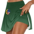 thumbnail image 3 of QATAINLAV Plus Size 4th of July Skort, Women 2024 Summer Fake Two Piece Yoga Shorts American Flag Patriotic Tennis Skirts Ofertas Flash Green L, 3 of 6