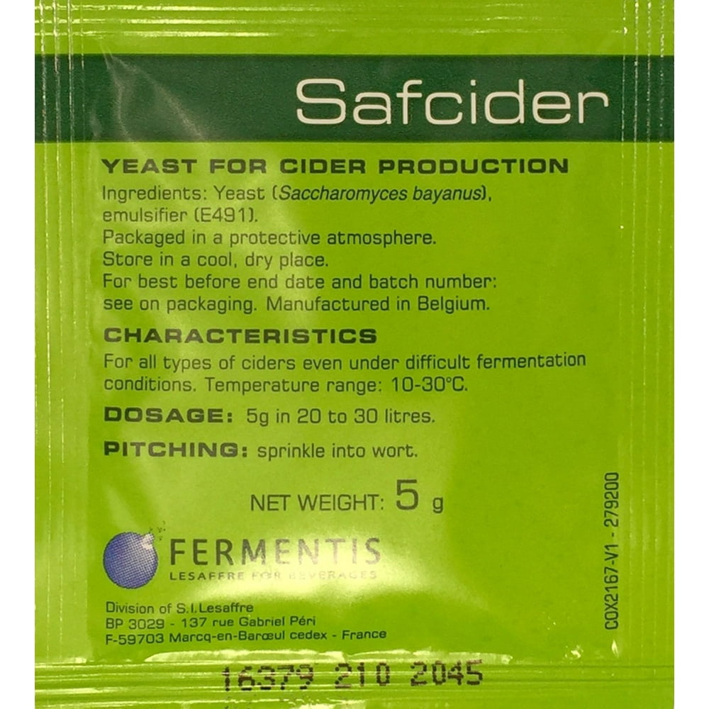 Safcider Cider Yeast, 5g - Walmart.com - Walmart.com