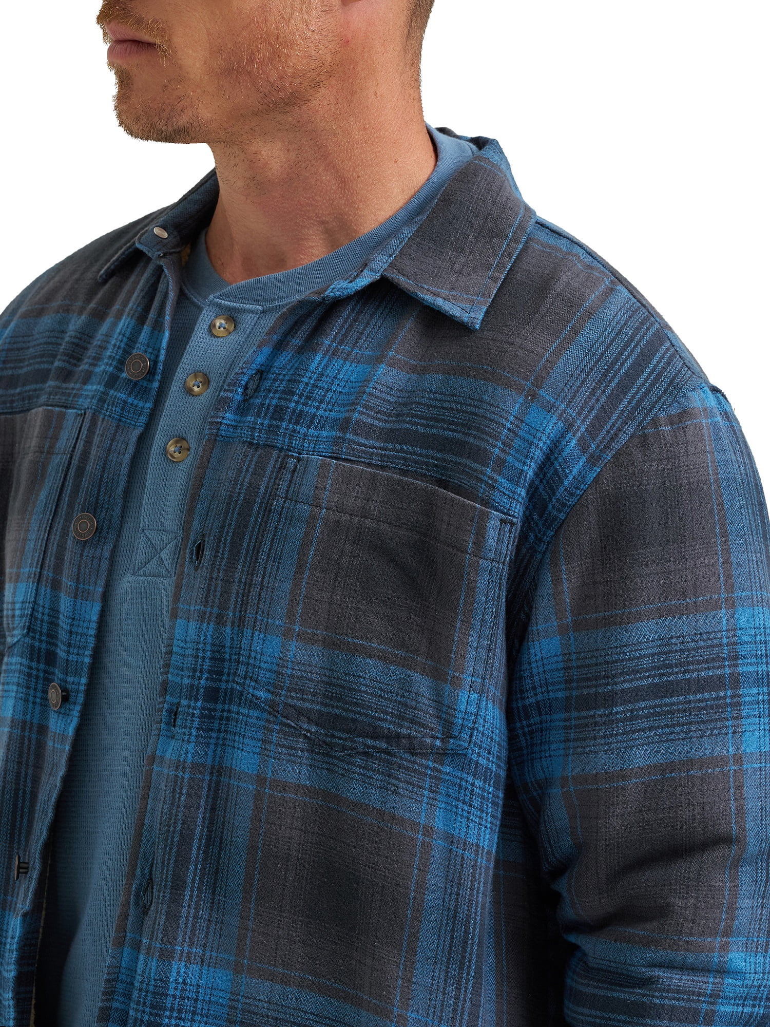 Wrangler® Men's and Big Men's Long Sleeve Sherpa Heavyweight Shirt Jacket (S-5XL)