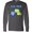 Charcoal Grey, variant on Inktastic Tea Rex Cute Green Dinosaur Pun Long Sleeve T-Shirt
