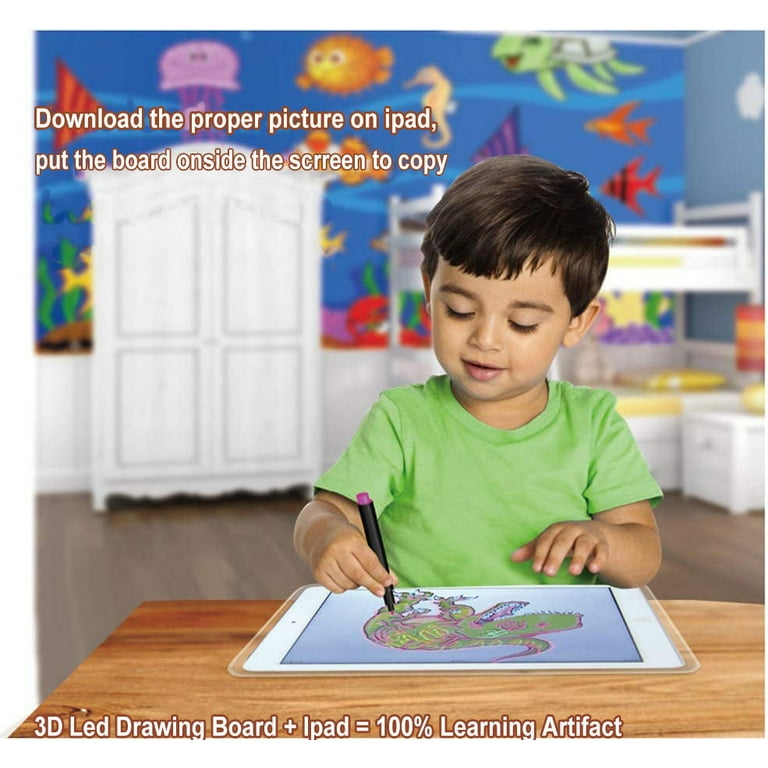3D Magic Drawing Board LED Glow with Foundation,Light Up Painting Writing  Tablet Educational Toys Birthday Gifts For Kids - AliExpress