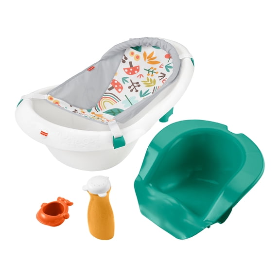 Fisher-Price 4-in-1 Sling ‘N Seat Tub Baby to Toddler, Rigid Baby Bathtubs, Whimsical Forest