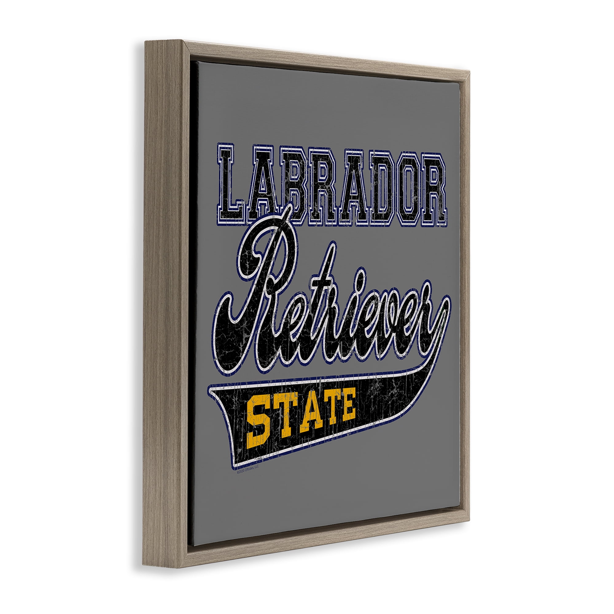 Stupell Industries Labrador Retriever State Novelty & Humor Painting Brown Floater Framed Canvas Art Print Wall Art, 25 x 25