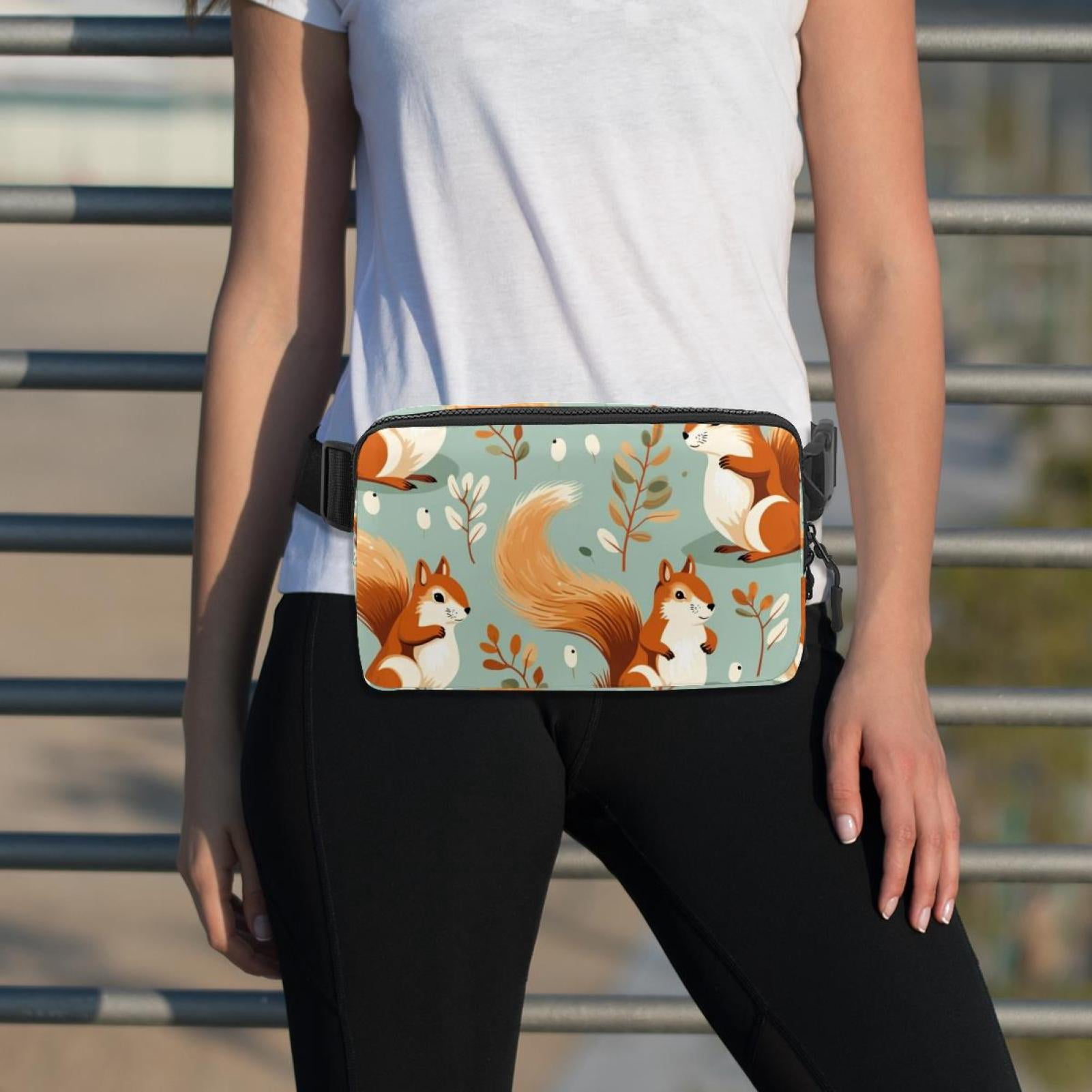 Squirrel Lightweight Running Belt Waist Bag with Extension Strap and Money Belt - Unisex