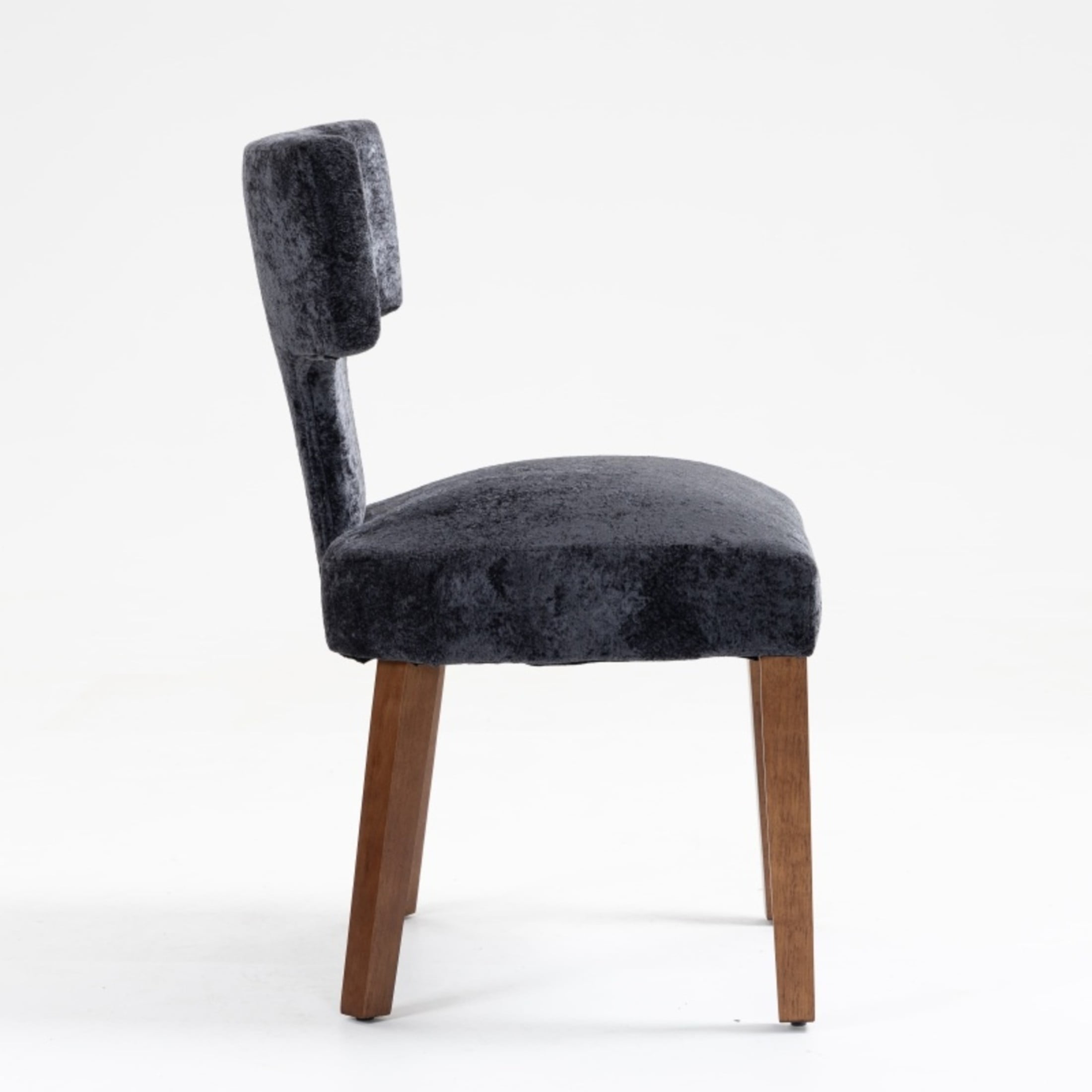 Noble House Mid-Century Fabric Upholstered Dining Chairs, Solid Wood Frame, Set of 2, Gray