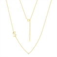 thumbnail image 7 of Believe by Brilliance S Triple Chain Initial Necklace Set in 14KT Gold Flash Plated Brass, 7 of 7