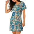 thumbnail image 2 of Lsque Vintage Floral Butterflies Pattern Nightgowns for Women Sleep Shirts Short Sleeve Nightshirt Pullover Nightdress Soft Sleepwear Relaxed Fit Nightdress, 2 of 6