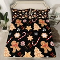 thumbnail image 2 of Castle Fairy Gingerbread Man 3pcs Twin Sheet Sets,Christmas Tree Twin Fitted Sheet,Happy New Year Breathable Flat Sheet,Luxury Kids Bedroom Decor, 2 of 7