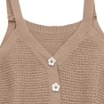 thumbnail image 4 of UACY Toddler Girls Knit Camisole Crop Top V Neck Button Front Textured Knit Tank Top Casual Sleeveless Vest for Kids ﻿ (Coffee, 5-6 Years), 4 of 7