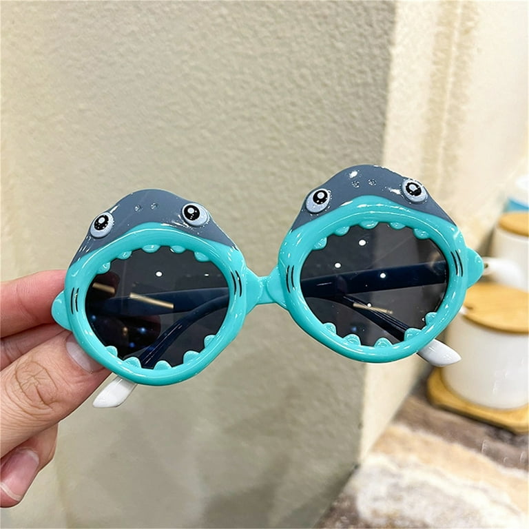 Fashion Kids Sunglasses Toddler UV400 Protection Polarized Eyeglasses Boys Girls Eyewear Cartoon Shark Shape Sun Glasses