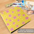 thumbnail image 4 of FORMRS 3 Ring Photo Album 4"x6" Self Adhesive Large Capacity PU Leather Cover, Big Pink Stars Pattern, 4 of 8