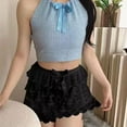thumbnail image 6 of ZPAQI Womens Bowknot Ruffled Lace Shorts Half Slip Safety Cake Pant Frilly Knickers, 6 of 13
