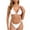 c01White, variant on Arnsht Bikini Sets for Women Halter Two Piece Swimsuit Ribbed High Cut Tie Side Thong Bathing Suit Fashion Padded Swimwear Beige M