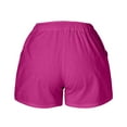 thumbnail image 4 of Beach Shorts for Women,Womens 5 Inch Inseam Drawstring Linen Blend Short,Womens Summer Shorts(Color:Hot Pink,Size:2XL), 4 of 7
