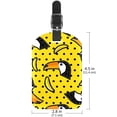 thumbnail image 6 of Square 2Pack PU Leather Toucan Birds Banana Dot Cruise Luggage Tag with Privacy Cover and Name ID Tag for Travel Handbags Backpacks Luggage Tags, 6 of 6