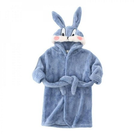

Promotion!Children Bath Robes Flannel Sleepwear Robe Rabbit Nightgown For Boys Girls Pajamas 1-6 Years Clothes