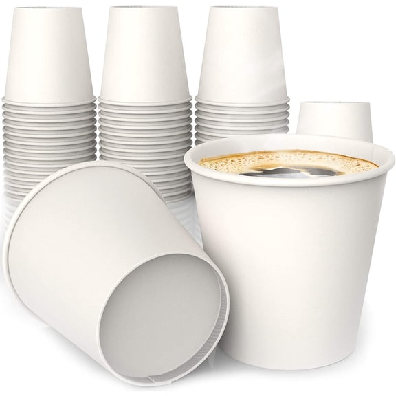 PIPP 50-Count 6 Oz White Paper Disposable Cups Hot/Cold Beverage Drinking Cup