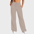 thumbnail image 2 of Women's Pants Leisurely Comfort Relaxed Fit with Drawstring Versatile Athletic Wear Coffee Trousers Pants for Women XL, 2 of 5