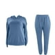 thumbnail image 2 of Gibobby Set Pants y Sudadera Mujer Conjunto de pantalones de bolsillo en ángulo recto de suéter de manga larga con capucha sólida informal a la moda para muje(Azul,M), 2 of 4