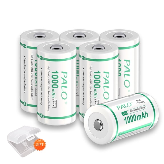 Palogreen 18350 Batteries, 6 Pack 1000mAh 3.7V Lithium-ion Rechargeable Quick Charge High Capacity 18350 Battery for Camera,Led Flashlights,Tablet,Watches