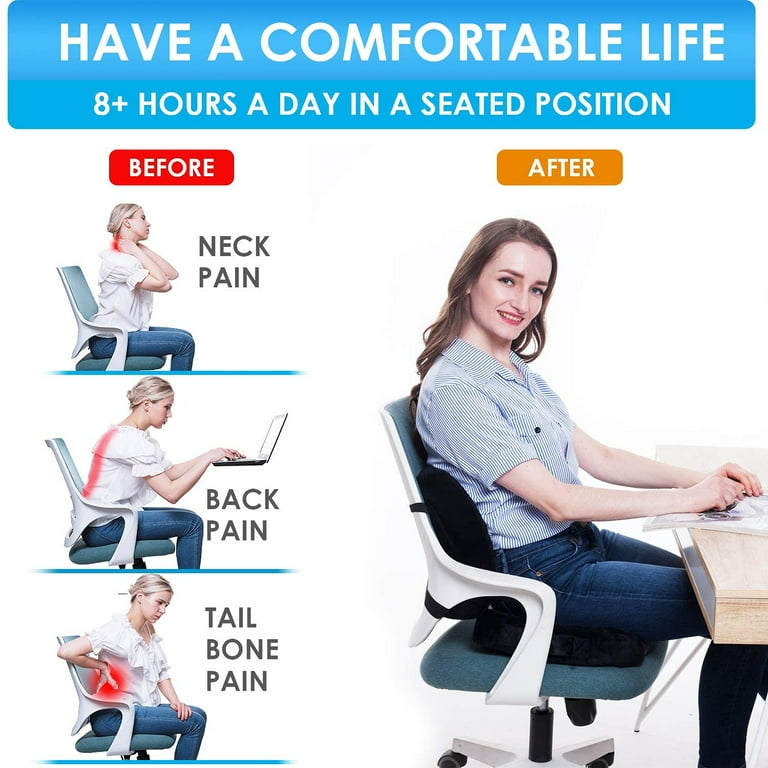 Lifted Lumbar: Doctor-Developed Adjustable Back Seat Cushion for Chairs, Couch, Driving - Lumbar Support Pillow for Office, Recliner - Ergonomic