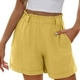 thumbnail image 2 of Chbgutlmr Summer Shorts for Women High Rise Ruffled Elastic Waist Shorts Casual Loose Summer Comfy Shorts, 2 of 9