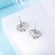 thumbnail image 3 of Pendientes de plata de ley 925 con forma de corazón y cristales, 1 par., 3 of 5