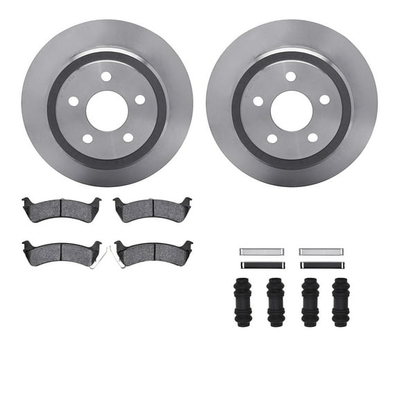 Dynamic Friction Company Rear Brake Rotors with 5000 Advanced Brake Pads includes Hardware 6512-99354