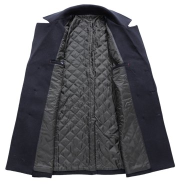 Men's Vintage Wool-Blend Long Overcoat - Double Breasted Formal Winter Coat